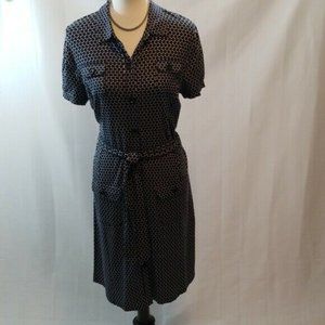 Anne Klein Women's Blue and White Polka Dot Dress